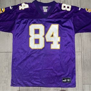 Vintage Minnesota Vikings Randy Moss #84 Puma Jersey Sz Large Preowned Purple